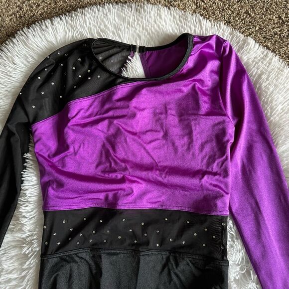 Weissman Dance Costume Long Sleeve Purple Black Womens Size Adult Medium - Picture 4 of 7